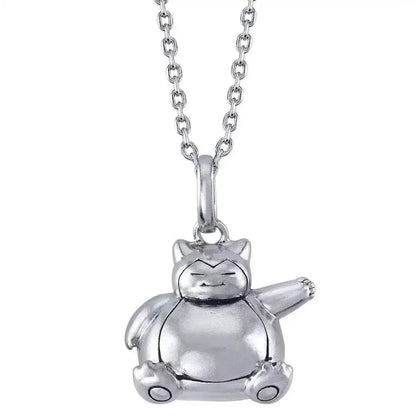 Pokemon Necklace Pendant 925 Silver Cartoon Animation Jewelry Accessories Niche Design Light Luxury Fashion Couple Trend Crafts
