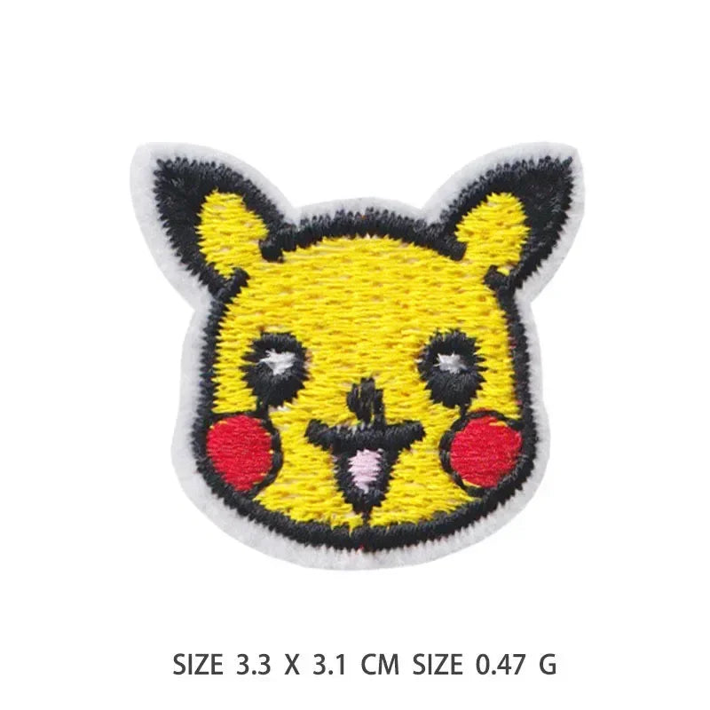 30pcs/set Pikachu Anime Pokemon Cloth Patch Clothes Sticker Sew on Embroidery Patche Applique Iron on Clothing Cartoon DIY Decor